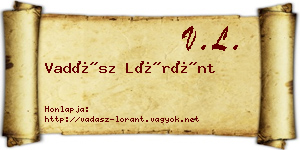 Vadász Lóránt névjegykártya